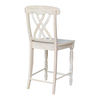 International Concepts Lattice Counter Height Stool, 24" Seat Height, Unfinished S-3902